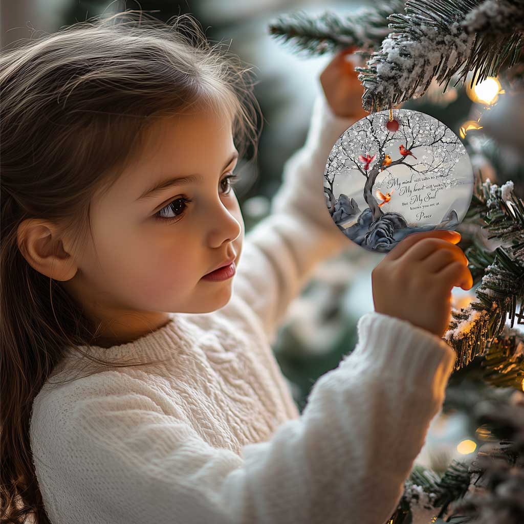 Memorial Christmas Ornament My Mind Still Talks to You Cardinal Loss of Father Gift TS10 Print Your Wear