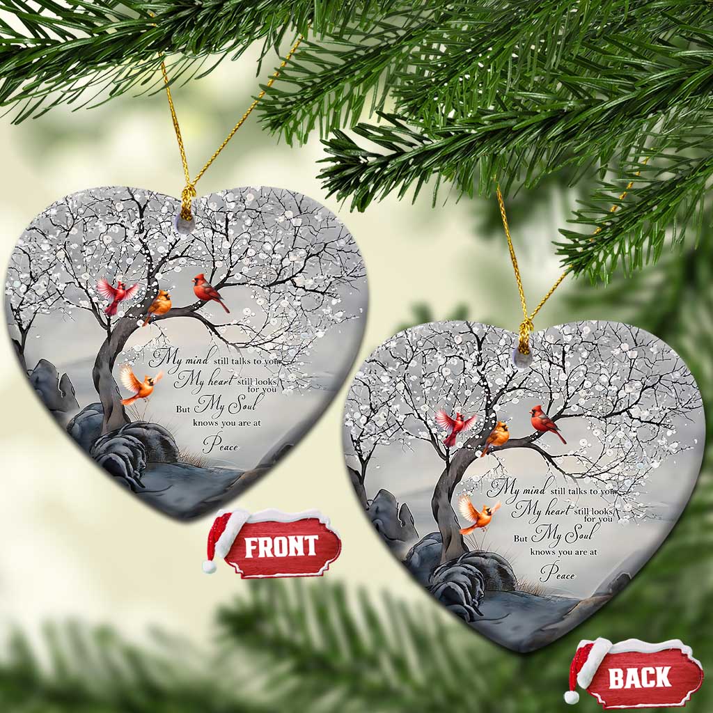 Memorial Christmas Ornament My Mind Still Talks to You Cardinal Loss of Father Gift TS10 Heart Winter Print Your Wear