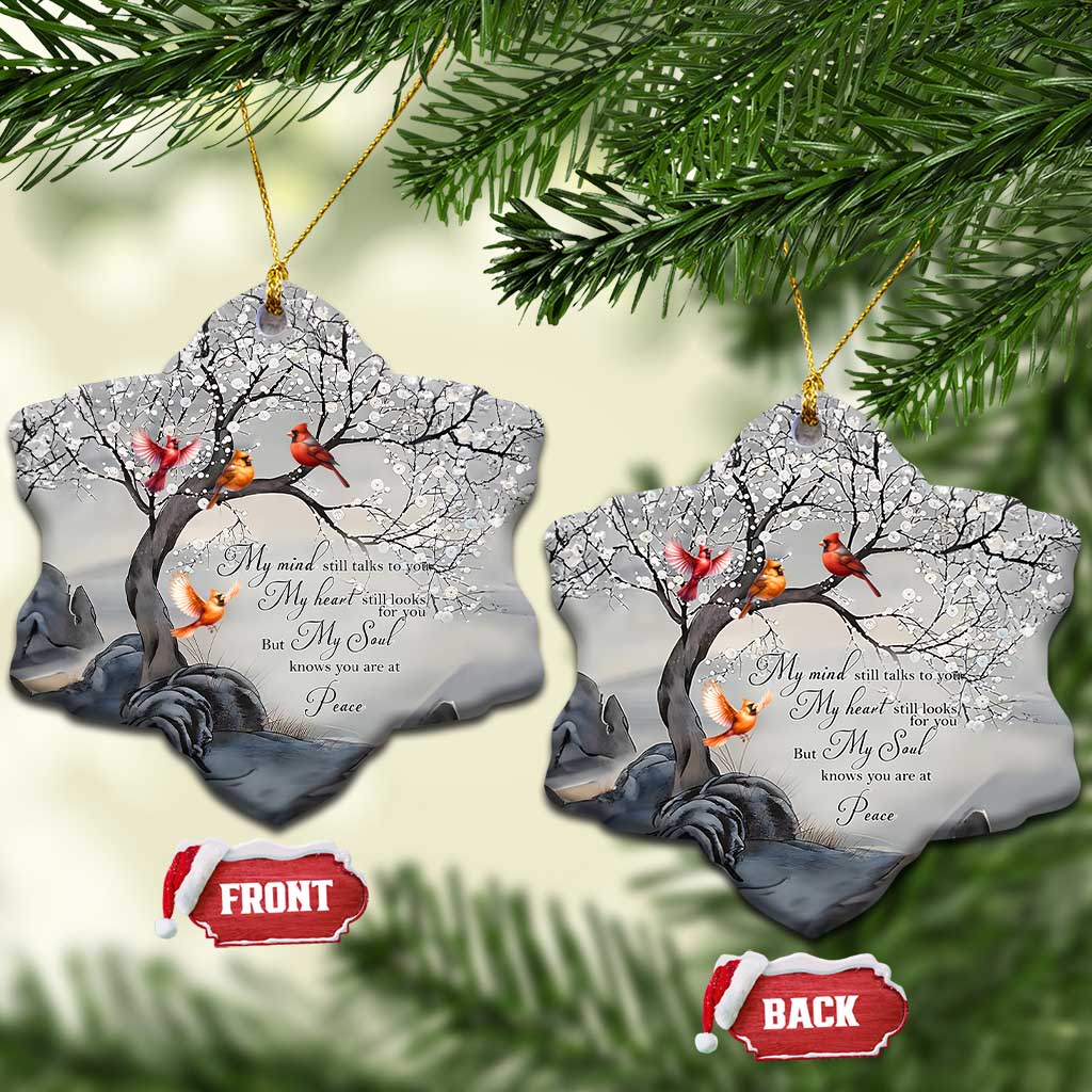Memorial Christmas Ornament My Mind Still Talks to You Cardinal Loss of Father Gift TS10 Snow Flake Winter Print Your Wear