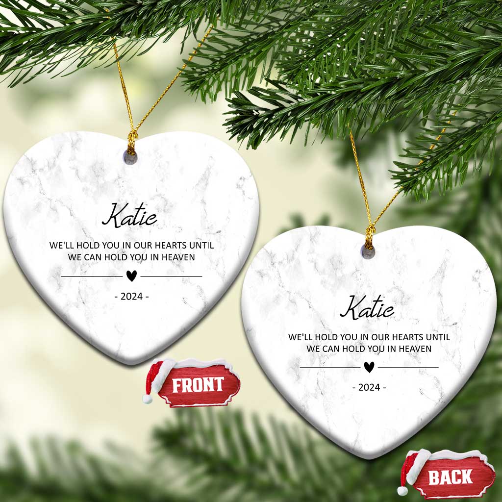 Personalized Dog Memorial Christmas Ornament 2024 Custom Name Pet Remembrance Sympathy Gifts TS10 Heart Marbel Print Your Wear