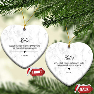 Personalized Dog Memorial Christmas Ornament 2024 Custom Name Pet Remembrance Sympathy Gifts TS10 Heart Marbel Print Your Wear