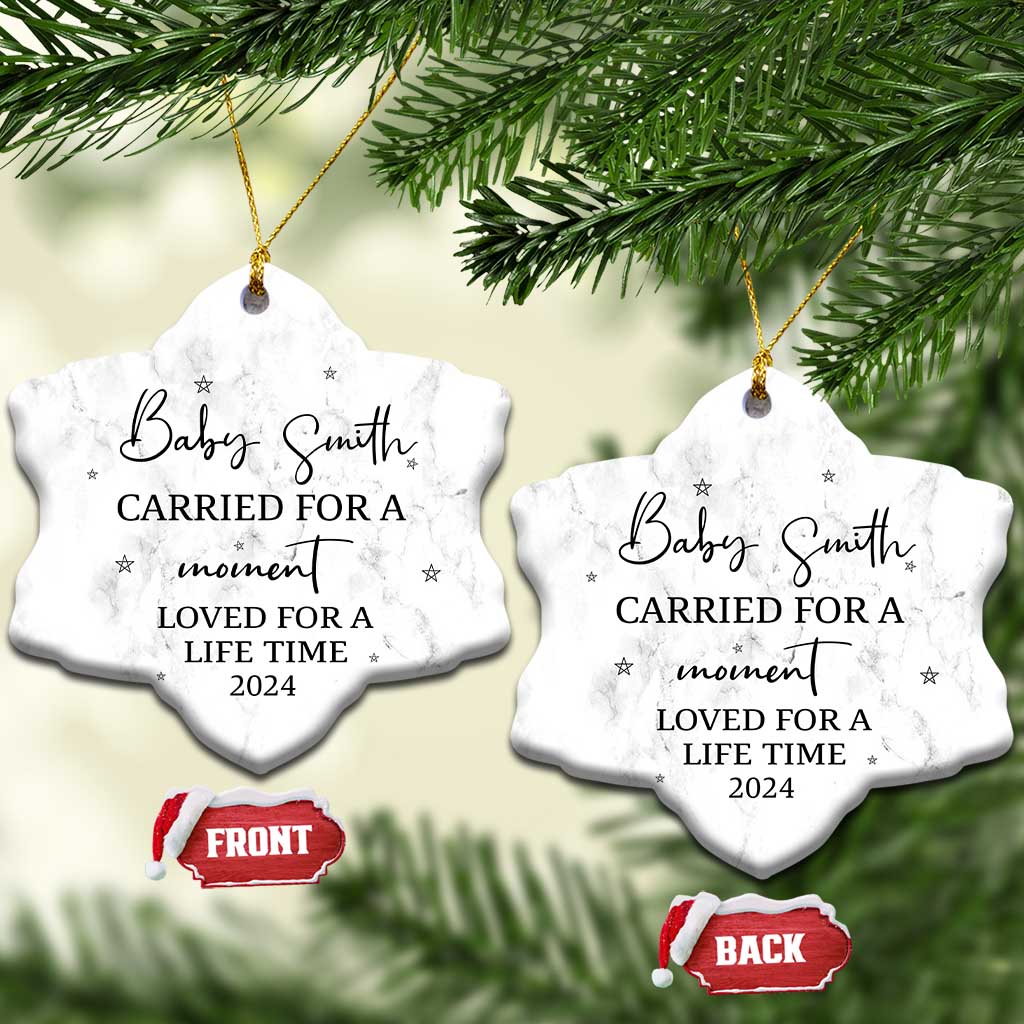 Personalized Baby Memorial Custom Christmas Ornament Custom Name Infant Loss Gifts TS10 Snow Flake Marbel Print Your Wear