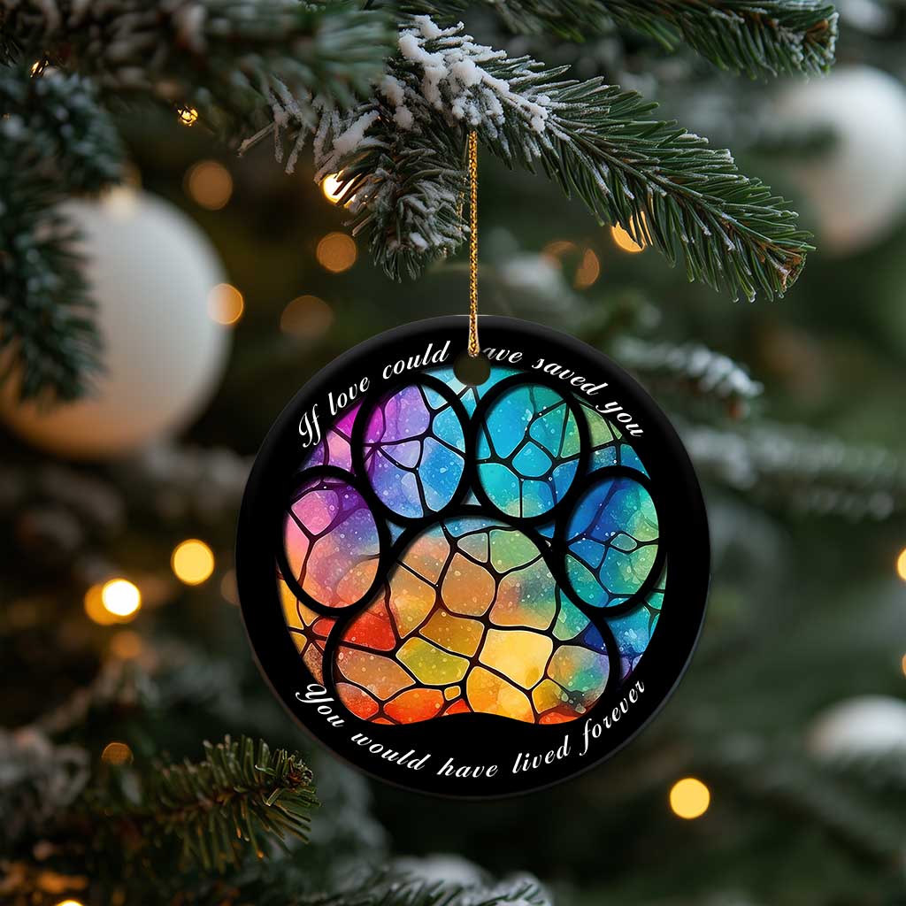 Pet Memorial Christmas Ornament Loss of Dog Cat Paw Pet Remembrance Gifts Stained Glass TS10 Print Your Wear