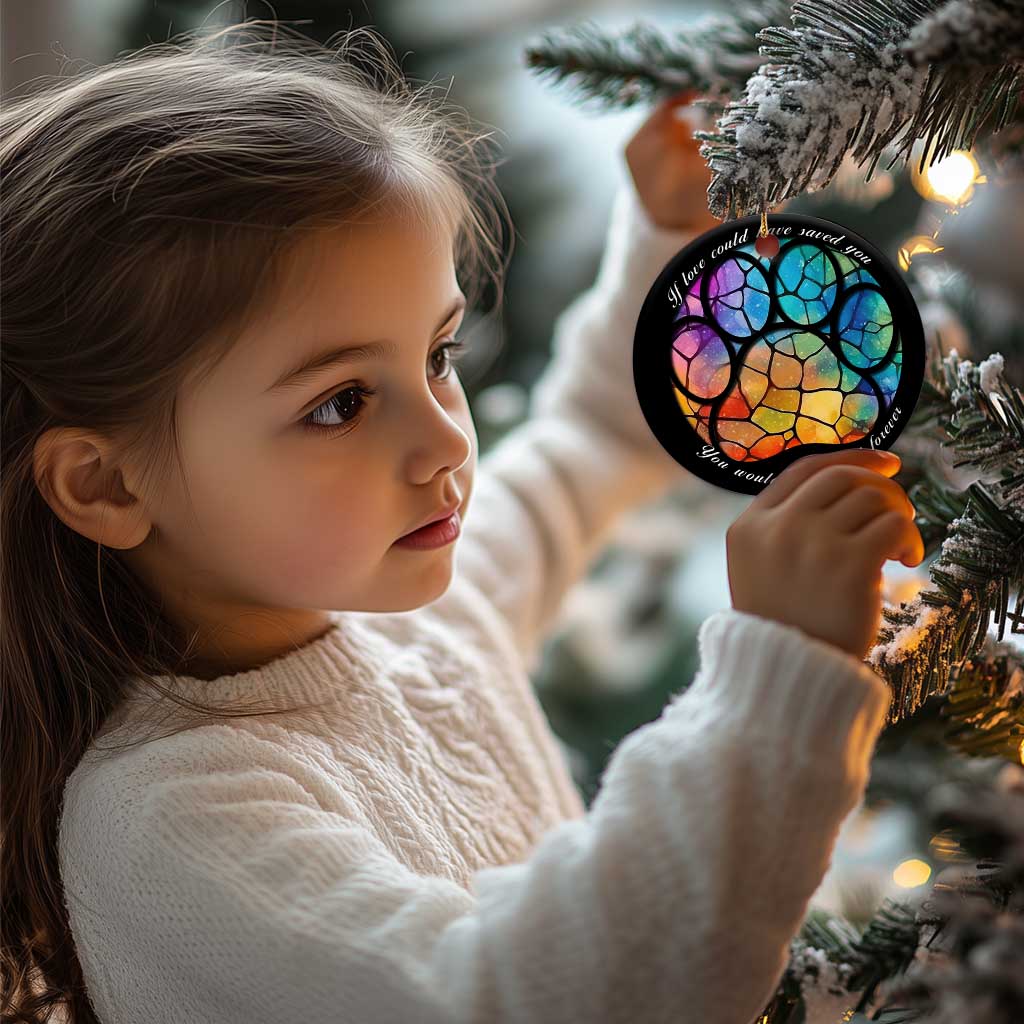 Pet Memorial Christmas Ornament Loss of Dog Cat Paw Pet Remembrance Gifts Stained Glass TS10 Print Your Wear