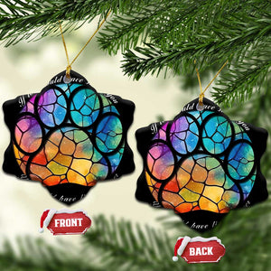 Pet Memorial Christmas Ornament Loss of Dog Cat Paw Pet Remembrance Gifts Stained Glass TS10 Snow Flake Stained Glass Print Your Wear