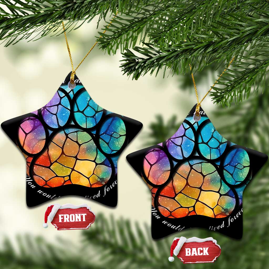 Pet Memorial Christmas Ornament Loss of Dog Cat Paw Pet Remembrance Gifts Stained Glass TS10 Star Stained Glass Print Your Wear