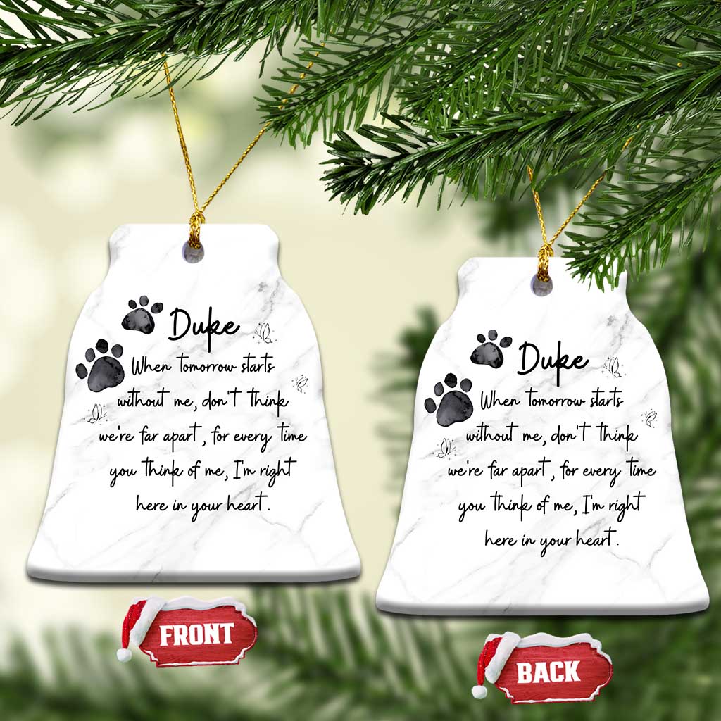Personalized Pet Memorial Christmas Ornament Custom Name Cat Loss Dog Loss Pet Sympathy Gift TS10 Bell Flake Marbel Print Your Wear
