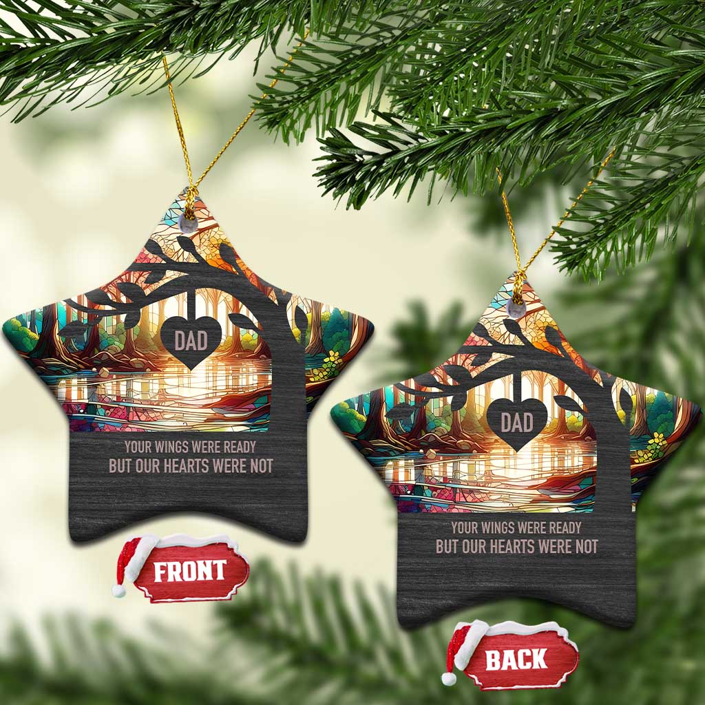 Personalized Memorial Christmas Ornament Custom Loss of Father Gift Stained Glass TS10 Star Stained Glass Print Your Wear