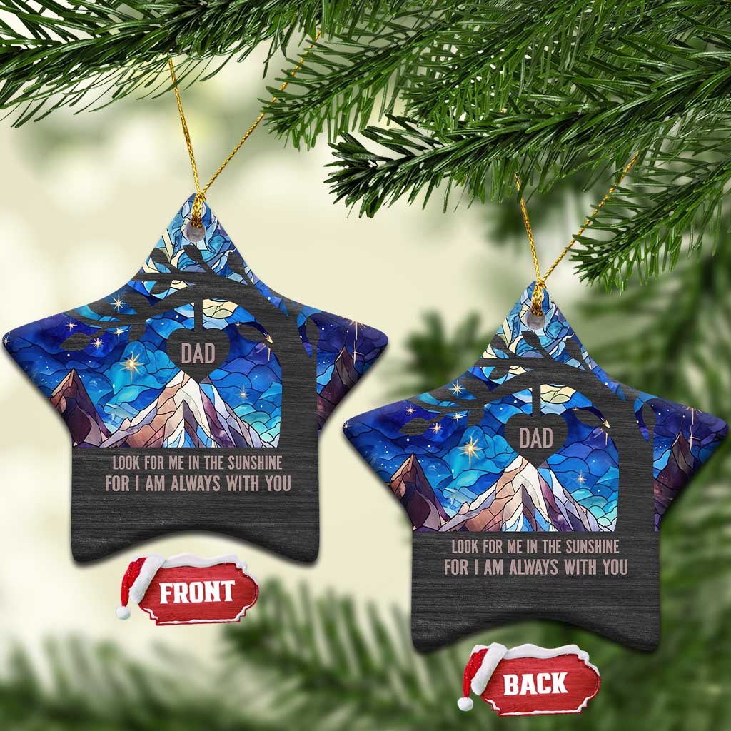 Personalized Memorial Christmas Ornament Stained Glass Custom Memorial Loss of Father Gift TS10 Star Stained Glass Print Your Wear