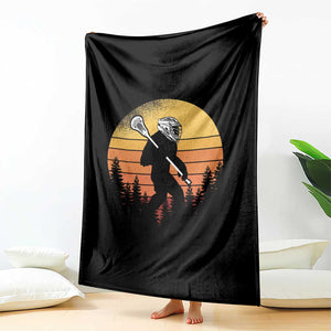 Funny Lax Bigfoot Throw Blanket Retro Vintage Sasquatch Lacrosse TS10 Print Your Wear