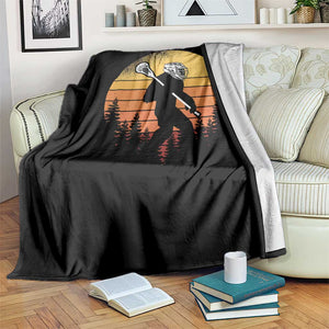 Funny Lax Bigfoot Throw Blanket Retro Vintage Sasquatch Lacrosse TS10 Print Your Wear
