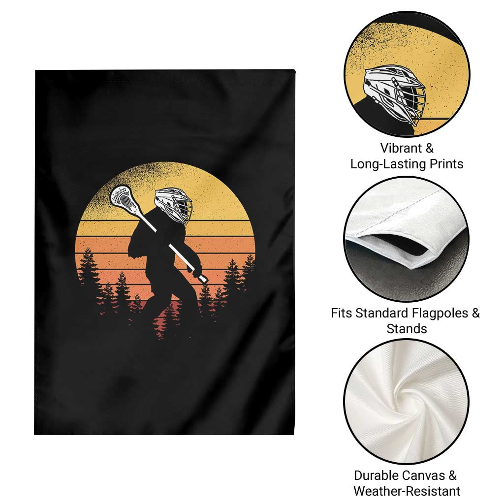 Funny Lax Bigfoot Garden Flag Retro Vintage Sasquatch Lacrosse TS10 Print Your Wear