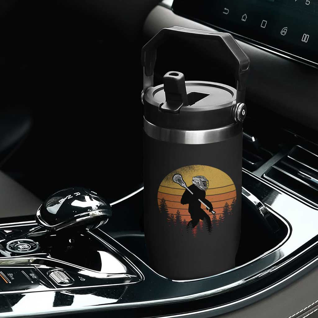 Funny Lax Bigfoot Flip Straw Tumbler Retro Vintage Sasquatch Lacrosse TS10 Print Your Wear