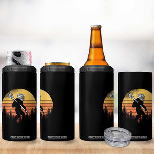 Funny Lax Bigfoot 4 in 1 Can Cooler Tumbler Retro Vintage Sasquatch Lacrosse TS10 Print Your Wear