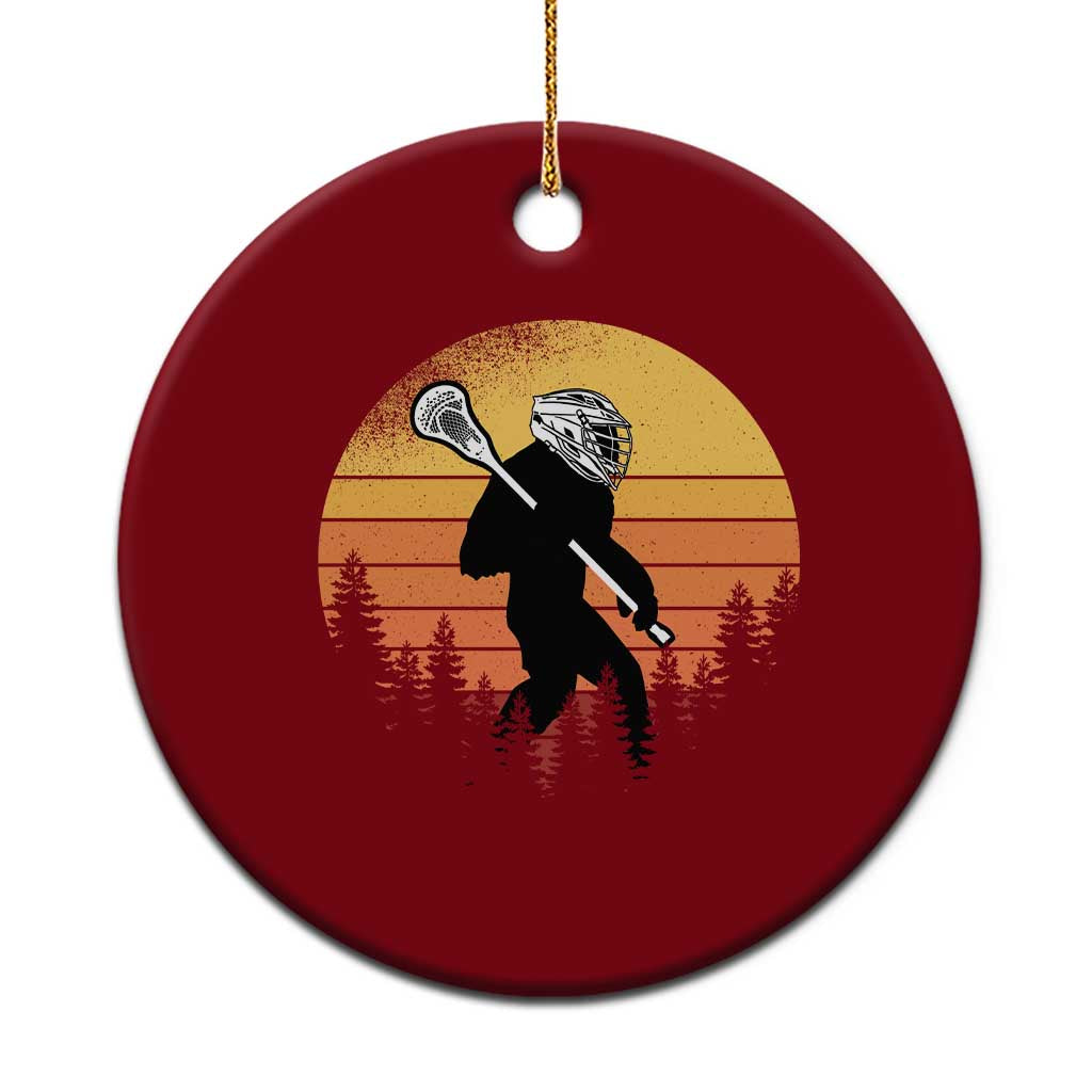 Funny Lax Bigfoot Ceramic Ornament Retro Vintage Sasquatch Lacrosse - Print Your Wear