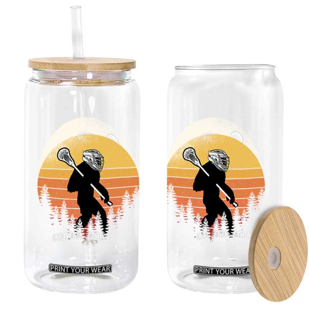 Funny Lax Bigfoot Glass Can Retro Vintage Sasquatch Lacrosse TS10 Print Your Wear