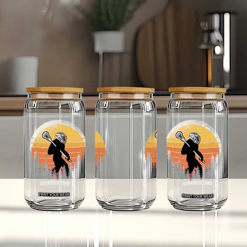 Funny Lax Bigfoot Glass Can Retro Vintage Sasquatch Lacrosse TS10 Print Your Wear