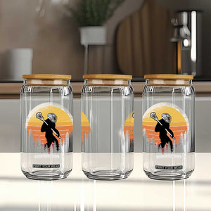 Funny Lax Bigfoot Glass Can Retro Vintage Sasquatch Lacrosse TS10 Print Your Wear