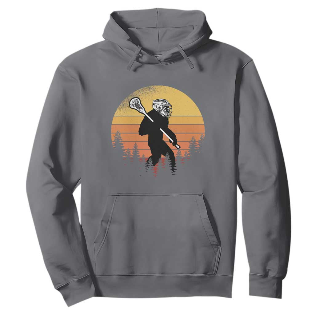 Funny Lax Bigfoot Hoodie Retro Vintage Sasquatch Lacrosse TS10 Charcoal Print Your Wear