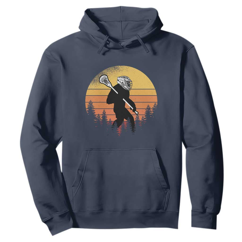 Funny Lax Bigfoot Hoodie Retro Vintage Sasquatch Lacrosse TS10 Navy Print Your Wear