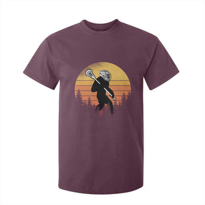 Funny Lax Bigfoot T Shirt For Kid Retro Vintage Sasquatch Lacrosse TS10 Maroon Print Your Wear