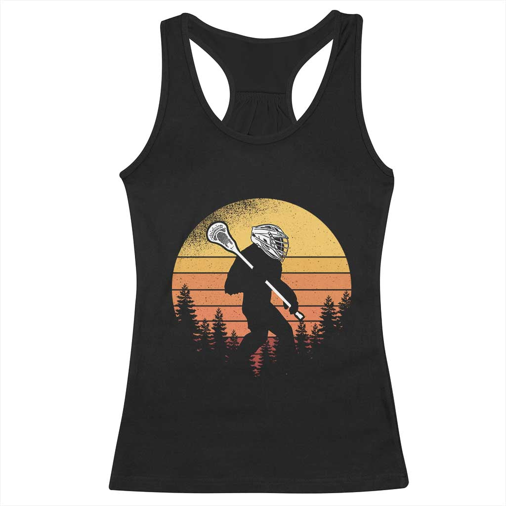 Funny Lax Bigfoot Racerback Tank Top Retro Vintage Sasquatch Lacrosse TS10 Black Print Your Wear