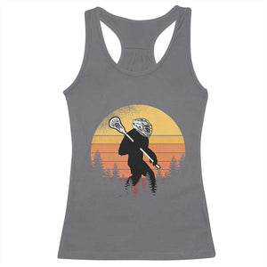 Funny Lax Bigfoot Racerback Tank Top Retro Vintage Sasquatch Lacrosse TS10 Charcoal Print Your Wear