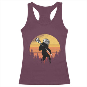 Funny Lax Bigfoot Racerback Tank Top Retro Vintage Sasquatch Lacrosse TS10 Maroon Print Your Wear