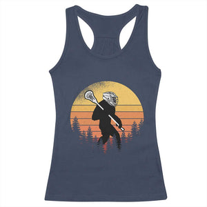 Funny Lax Bigfoot Racerback Tank Top Retro Vintage Sasquatch Lacrosse TS10 Navy Print Your Wear
