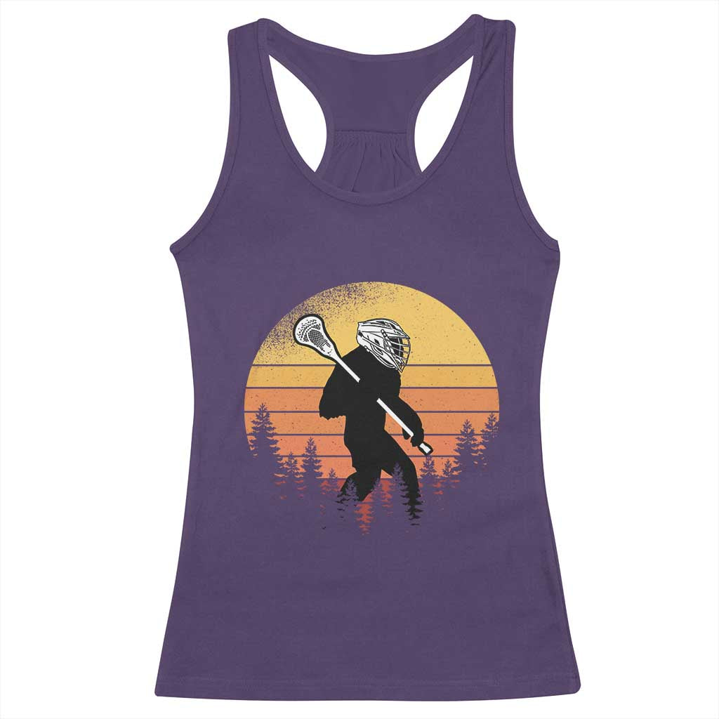 Funny Lax Bigfoot Racerback Tank Top Retro Vintage Sasquatch Lacrosse TS10 Purple Print Your Wear