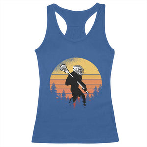 Funny Lax Bigfoot Racerback Tank Top Retro Vintage Sasquatch Lacrosse TS10 Royal Blue Print Your Wear