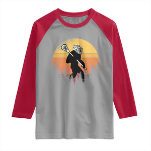 Funny Lax Bigfoot Raglan Shirt Retro Vintage Sasquatch Lacrosse TS10 Sport Gray Red Print Your Wear