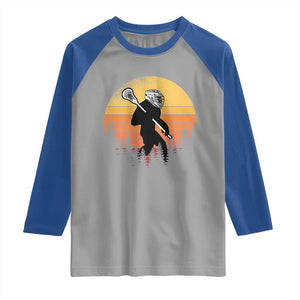 Funny Lax Bigfoot Raglan Shirt Retro Vintage Sasquatch Lacrosse TS10 Sport Gray Royal Print Your Wear
