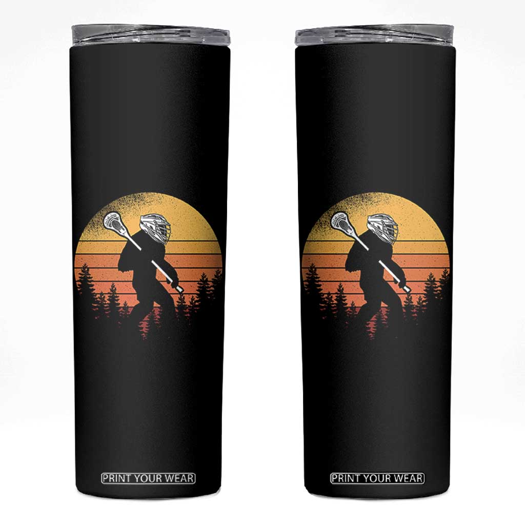 Funny Lax Bigfoot Skinny Tumbler Retro Vintage Sasquatch Lacrosse TS10 Black Print Your Wear
