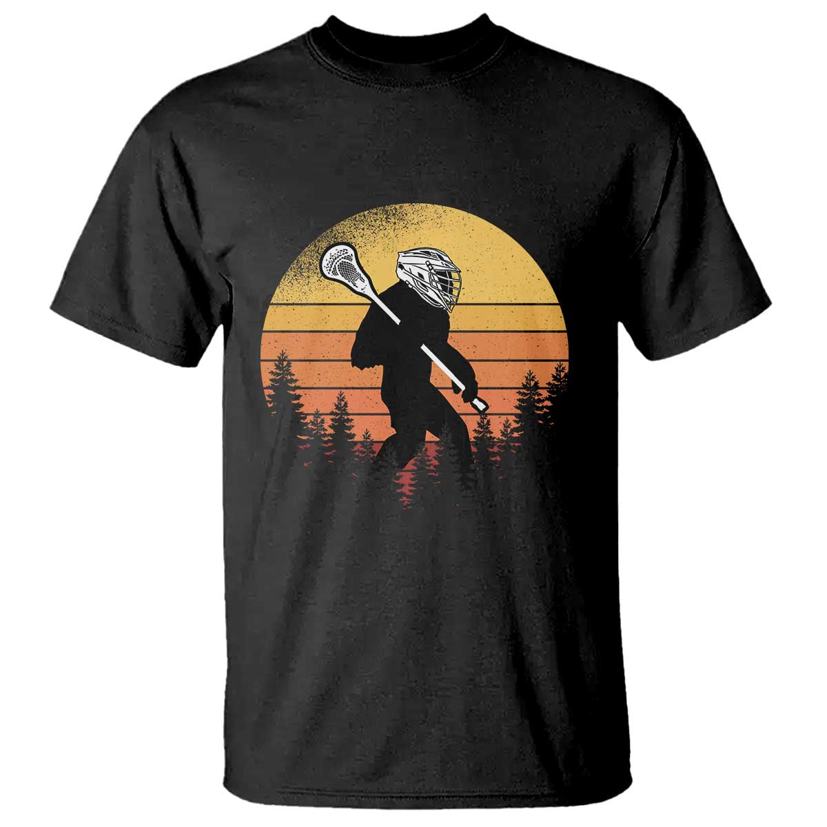 Funny Lax Bigfoot T Shirt Retro Vintage Sasquatch Lacrosse TS10 Black Print Your Wear