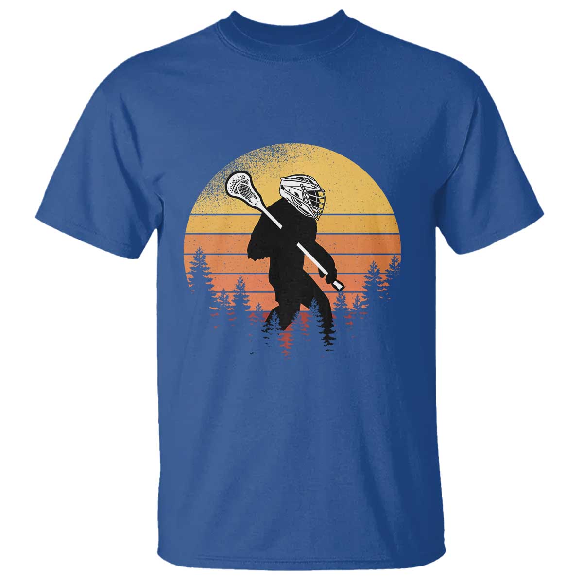 Funny Lax Bigfoot T Shirt Retro Vintage Sasquatch Lacrosse TS10 Royal Blue Print Your Wear