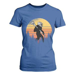 Funny Lax Bigfoot T Shirt For Women Retro Vintage Sasquatch Lacrosse TS10 Royal Blue Print Your Wear