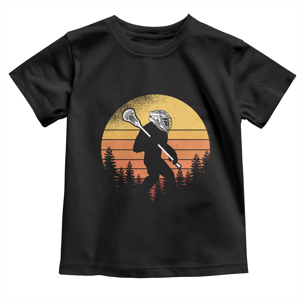 Funny Lax Bigfoot Toddler T Shirt Retro Vintage Sasquatch Lacrosse TS10 Black Print Your Wear