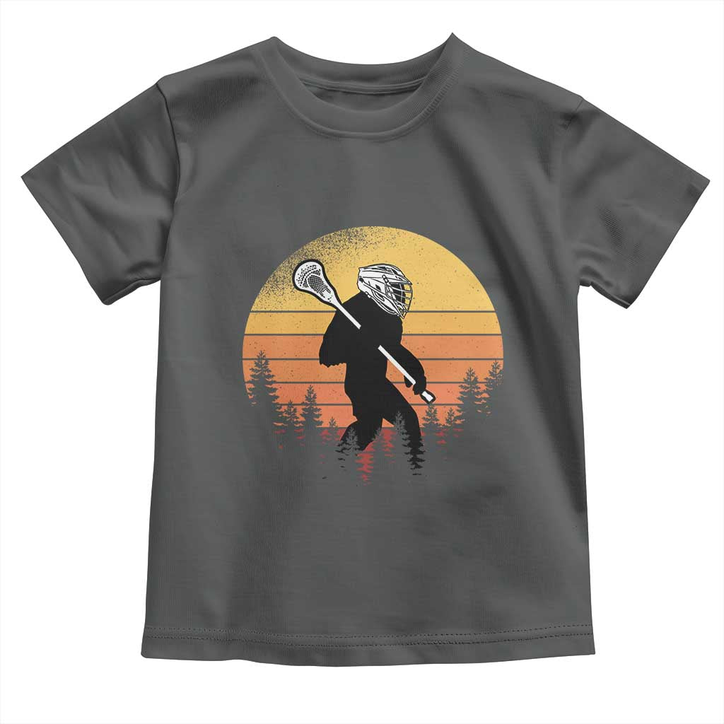 Funny Lax Bigfoot Toddler T Shirt Retro Vintage Sasquatch Lacrosse TS10 Dark Heather Print Your Wear