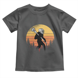 Funny Lax Bigfoot Toddler T Shirt Retro Vintage Sasquatch Lacrosse TS10 Dark Heather Print Your Wear