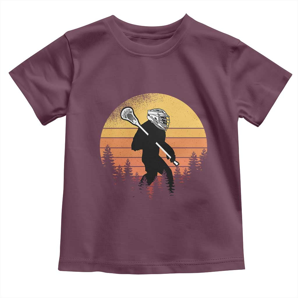 Funny Lax Bigfoot Toddler T Shirt Retro Vintage Sasquatch Lacrosse TS10 Maroon Print Your Wear