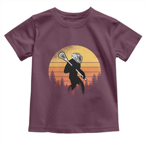 Funny Lax Bigfoot Toddler T Shirt Retro Vintage Sasquatch Lacrosse TS10 Maroon Print Your Wear