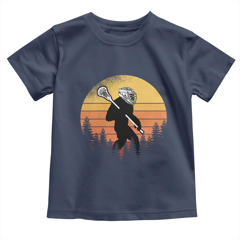 Funny Lax Bigfoot Toddler T Shirt Retro Vintage Sasquatch Lacrosse TS10 Navy Print Your Wear