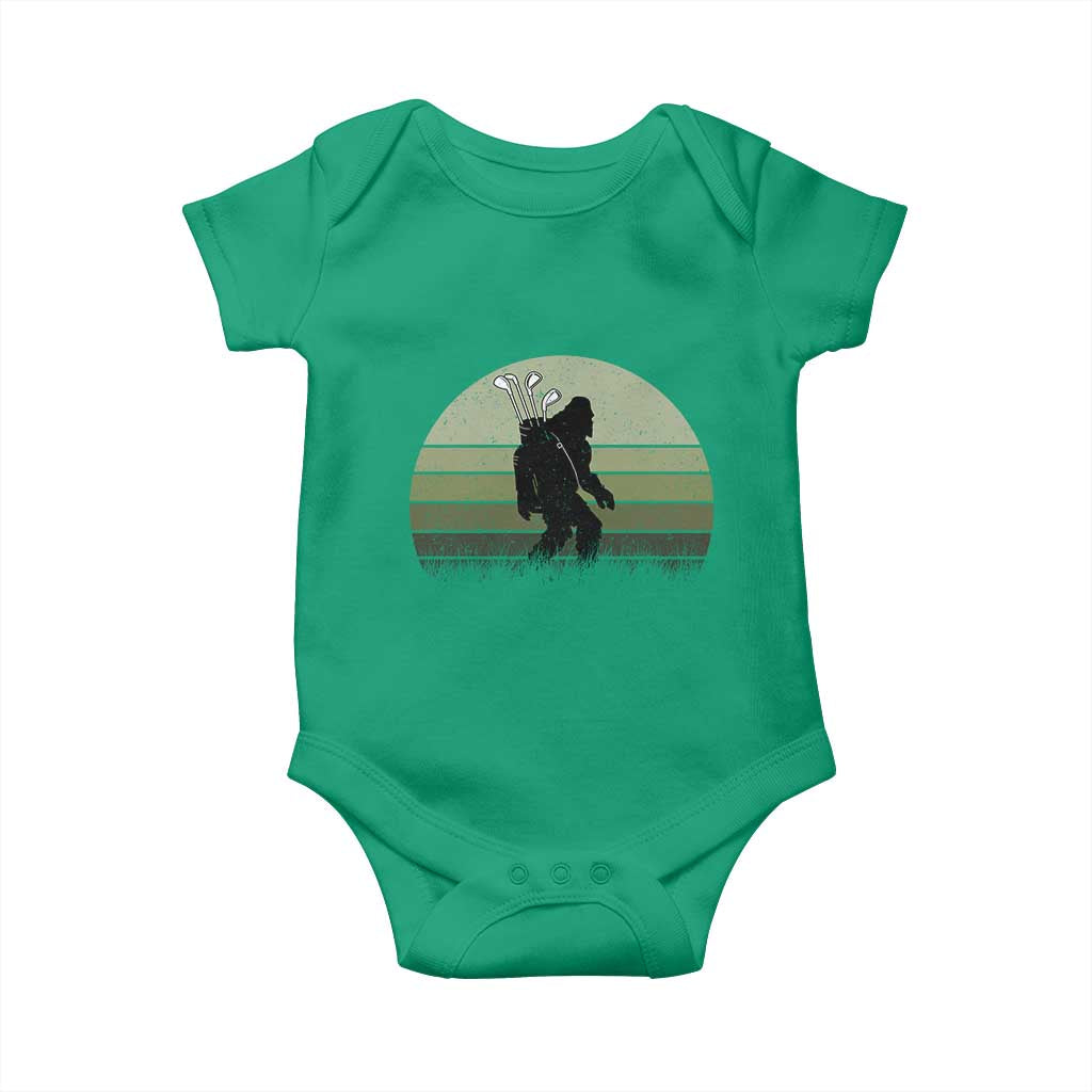 Bigfoot Golfer Baby Onesie Funny Sasquatch Golfing Golf Balls TS10 Irish Green Print Your Wear