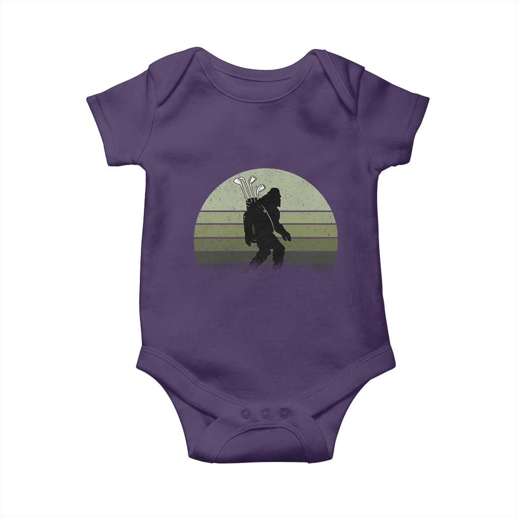 Bigfoot Golfer Baby Onesie Funny Sasquatch Golfing Golf Balls TS10 Purple Print Your Wear