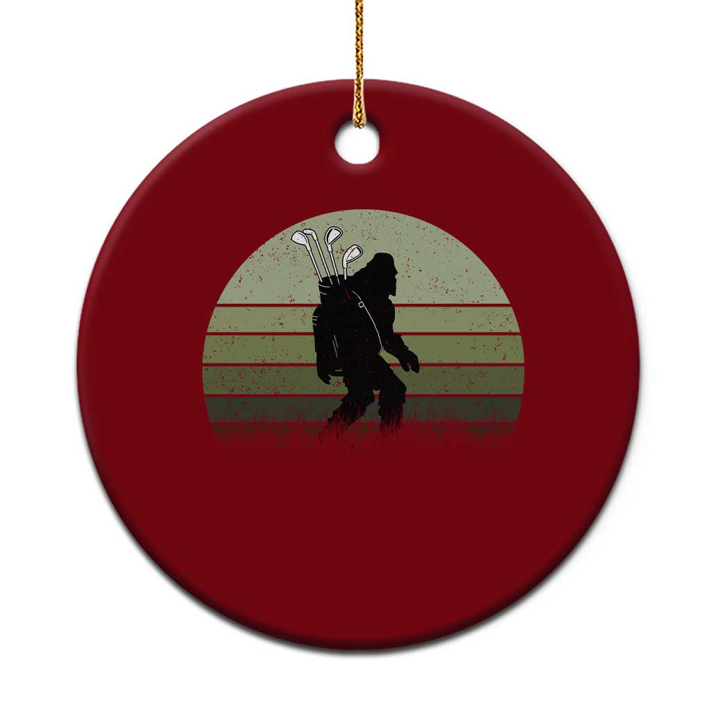 Bigfoot Golfer Ceramic Ornament Funny Sasquatch Golfing Golf Balls - Print Your Wear