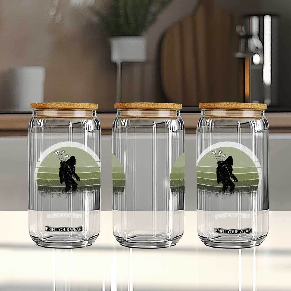 Bigfoot Golfer Glass Can Funny Sasquatch Golfing Golf Balls TS10 Print Your Wear