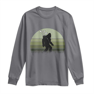 Bigfoot Golfer Long Sleeve Shirt Funny Sasquatch Golfing Golf Balls TS10 Charcoal Print Your Wear