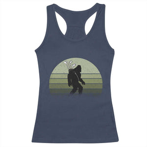 Bigfoot Golfer Racerback Tank Top Funny Sasquatch Golfing Golf Balls - Print Your Wear