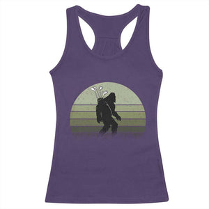 Bigfoot Golfer Racerback Tank Top Funny Sasquatch Golfing Golf Balls - Print Your Wear